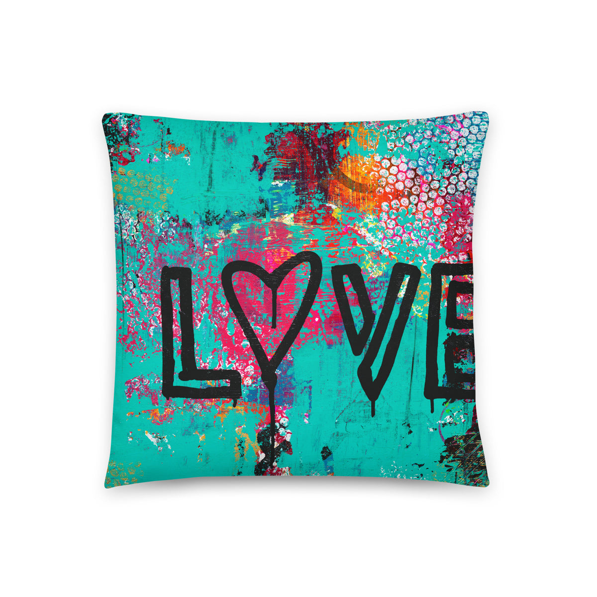 Turquoise Love Basic Pillow