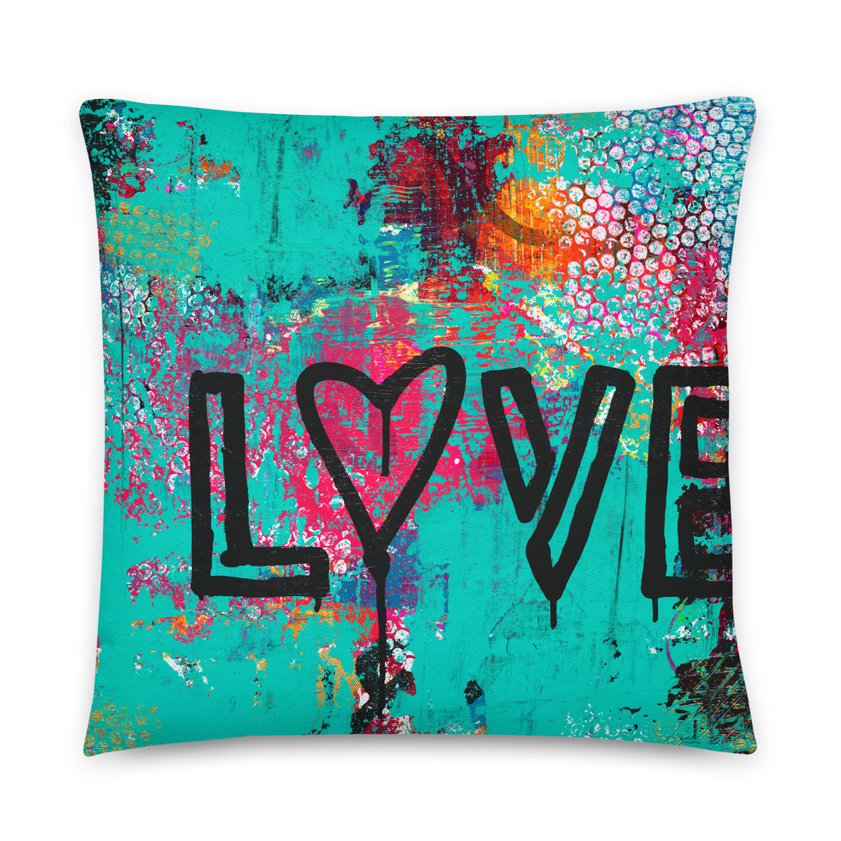 Turquoise Love Basic Pillow