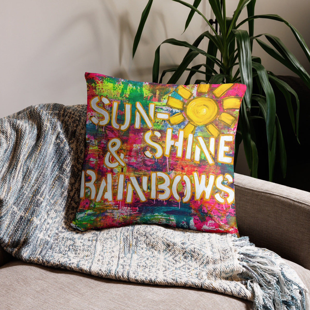 Sunshine & Rainbows Basic Pillow