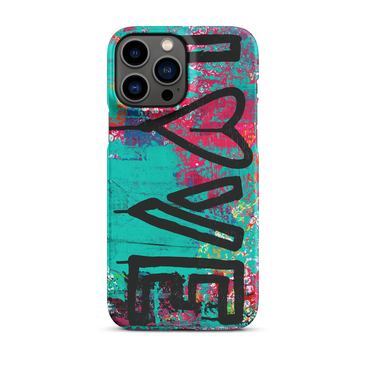 Turquoise LOVE Snap case for iPhone®