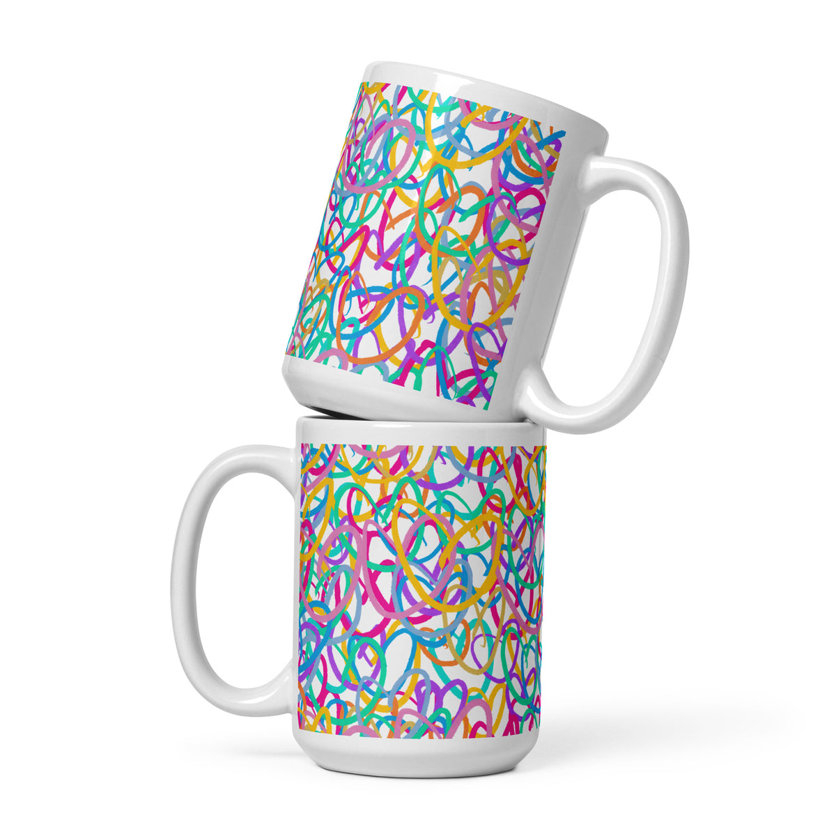 Squiggle Heart White glossy mug