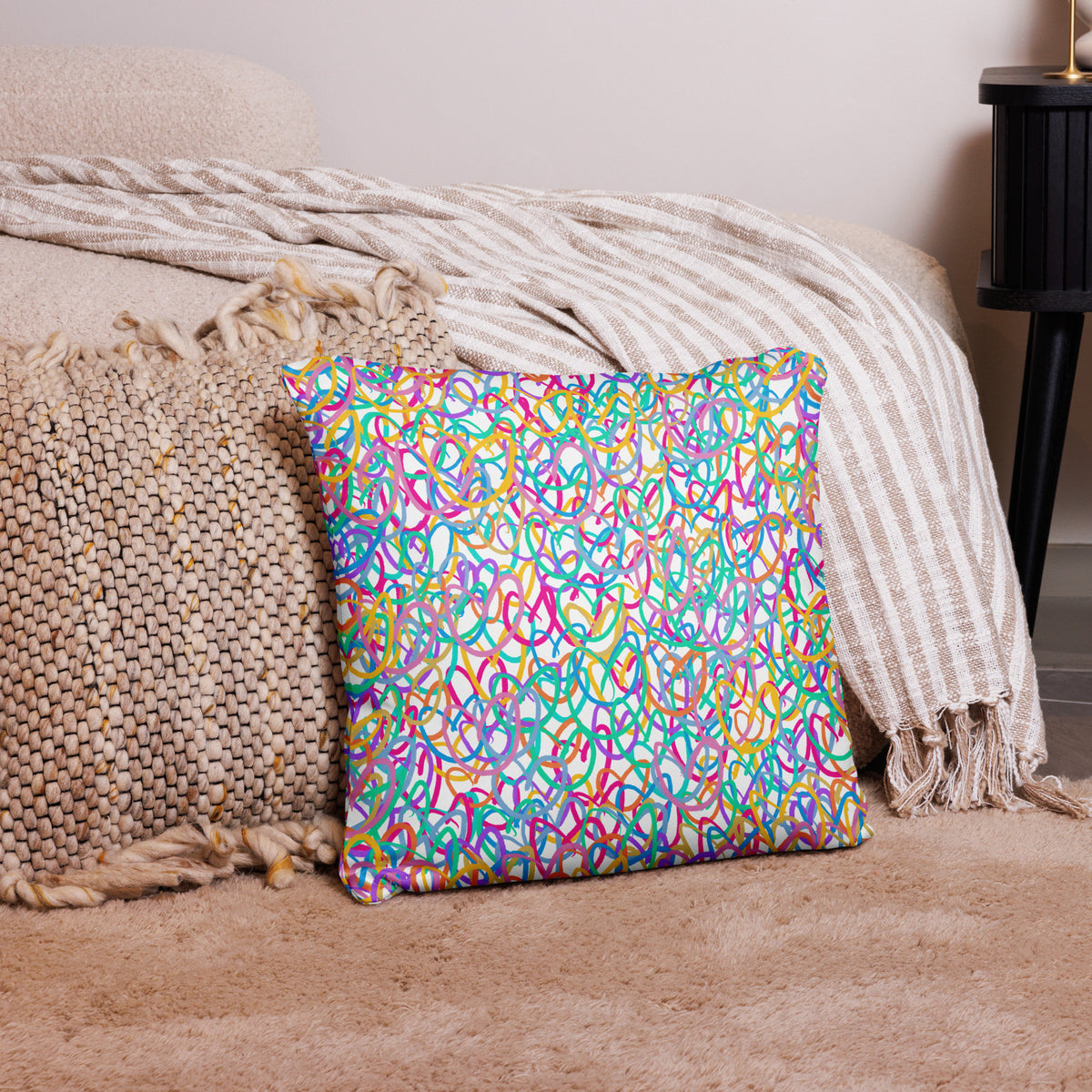 Squiggle Heart Basic Pillow