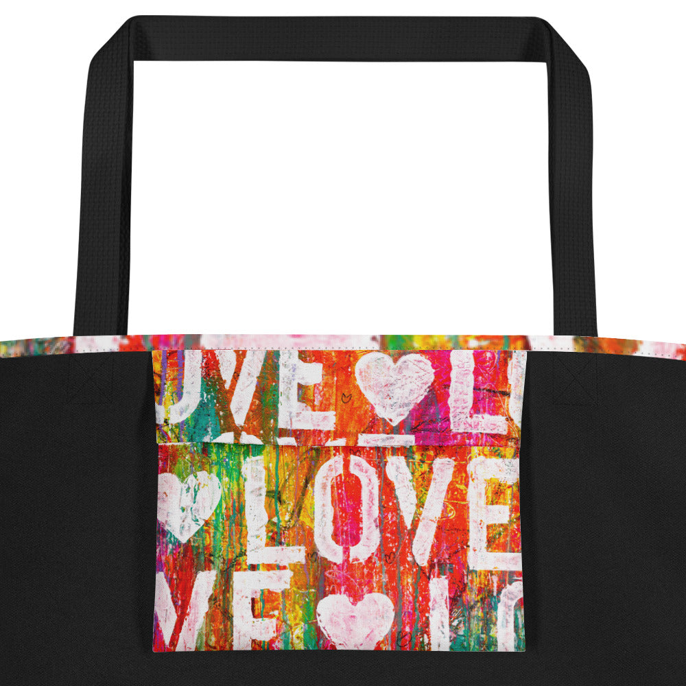 LOTS OF LOVE All-Over Print Large Tote Bag