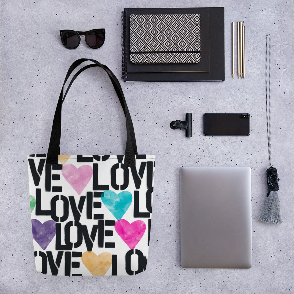 STENCIL LOVE Tote bag, Boho Bag, Shopping Bag, Book Bag