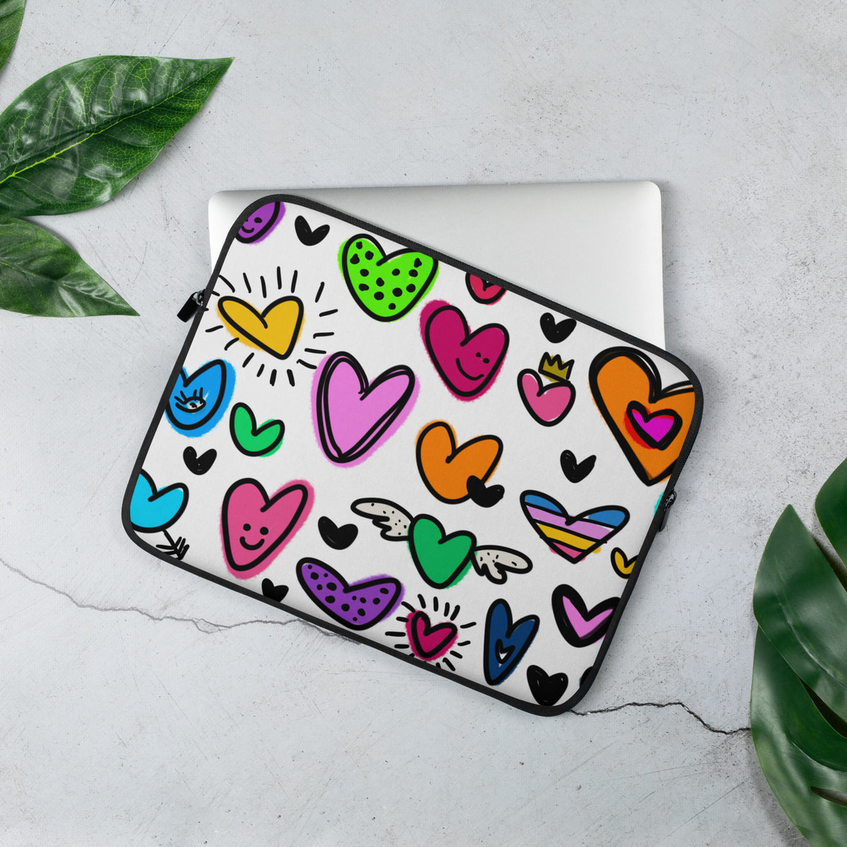 Cute Hearts Laptop Sleeve, Macbook Case