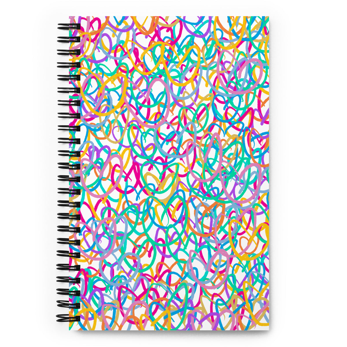 Squiggle Hearts Spiral notebook