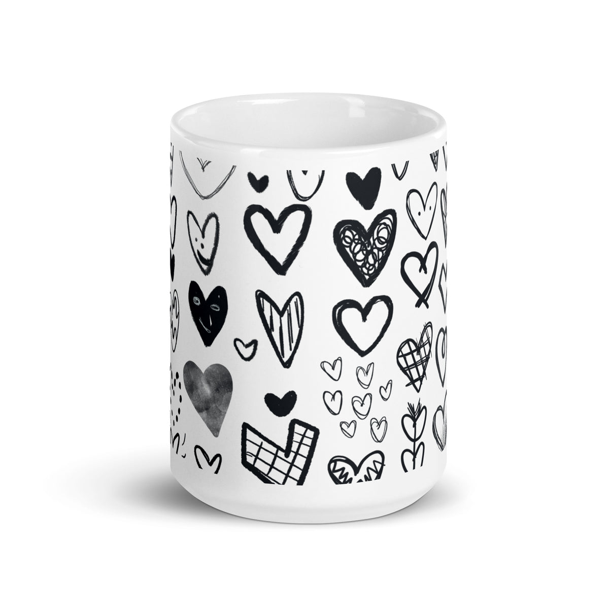 Pencil Heart White glossy mug